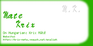 mate krix business card